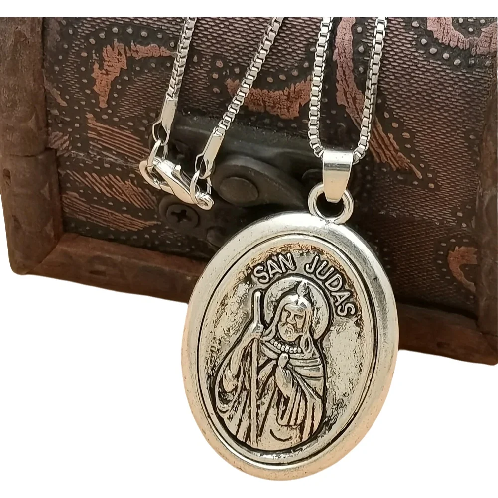 Women Juda Accessories - จี้สร้อยคอรูปนักบุญยูดาธาเดียส 1 ชิ้น ทำจากโลหะผสม สำหรับผู้ชายและผู้หญิง ของตกแต่งคริสต์มาส