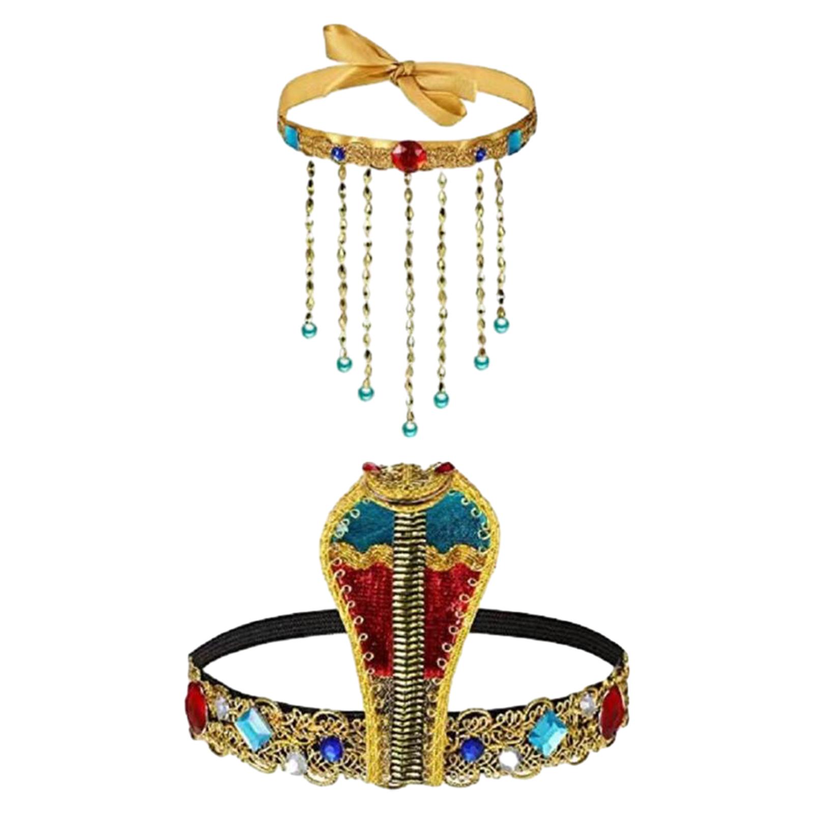 Women Accessories In Egypt - เครื่องประดับชุดอียิปต์ 2 ชิ้น มงกุฎราชินีอียิปต์ เครื่องประดับศีรษะอียิปต์ สำหรับถ่ายภาพ