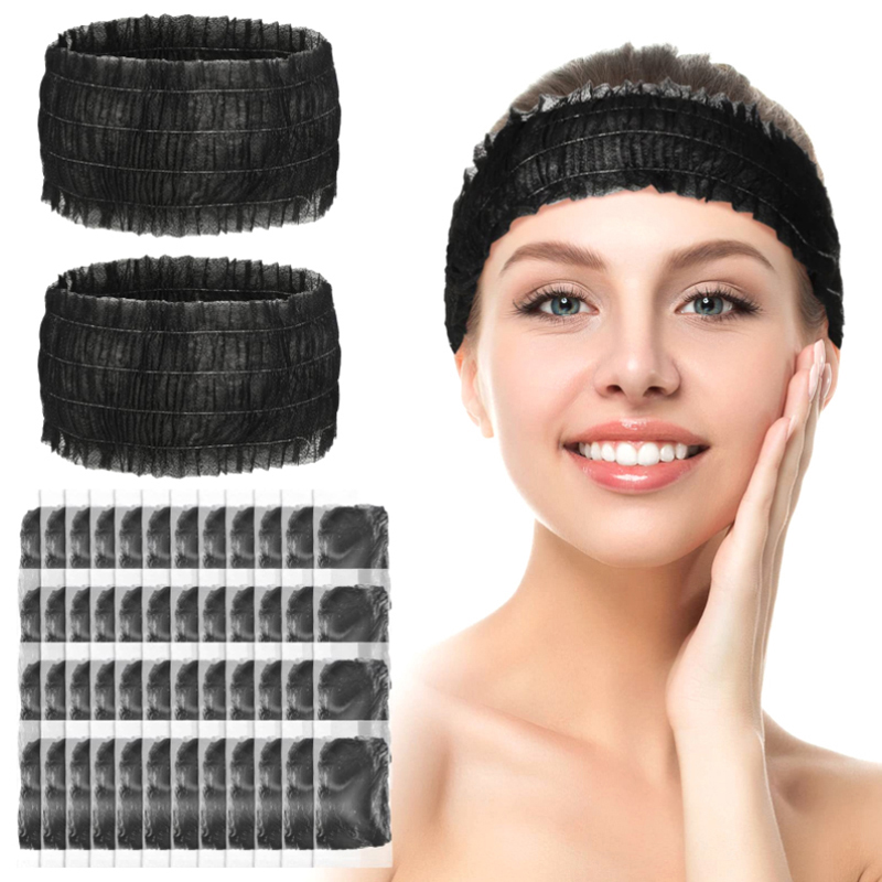 Women Accessories Combo - 100PCS สีขาวทิ้งสปา Facial Headbands ผ้าไม่ทอผม Band