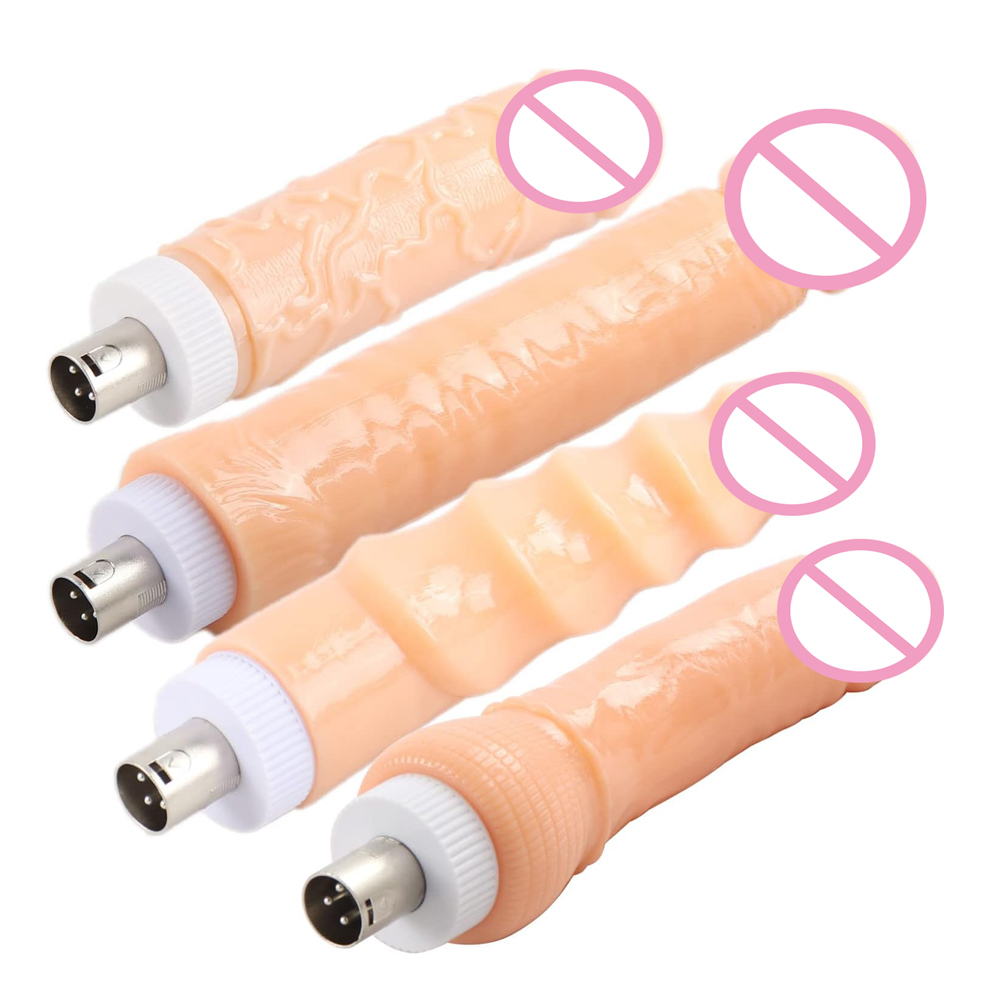 Women Accessories Combo - เครื่องเซ็กซ์แมชชีน 4 ชิ้น พร้อมอุปกรณ์เสริม 3XLR ดิลโด้เนื้อสัมผัสเสมือนจริง