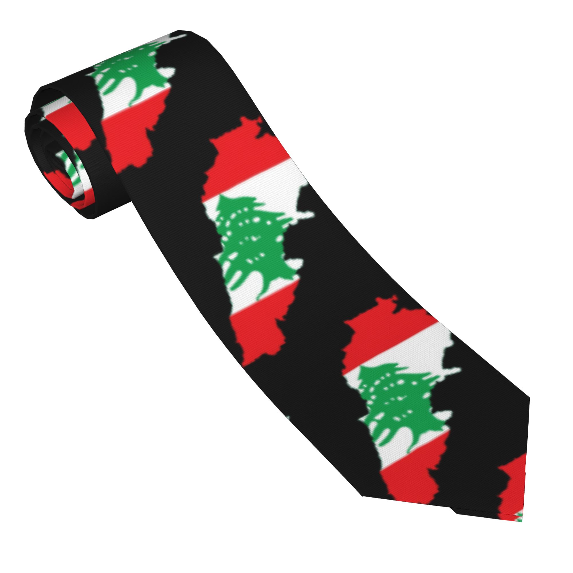 Women Accessories Lebanon - เนคไทลายธงชาติเลบานอน แบบกำหนดเองได้ สำหรับผู้ชายและผู้หญิง ใช้ได้ทุกวัน งานปาร์ตี้ เครื่องประดับเนคไท