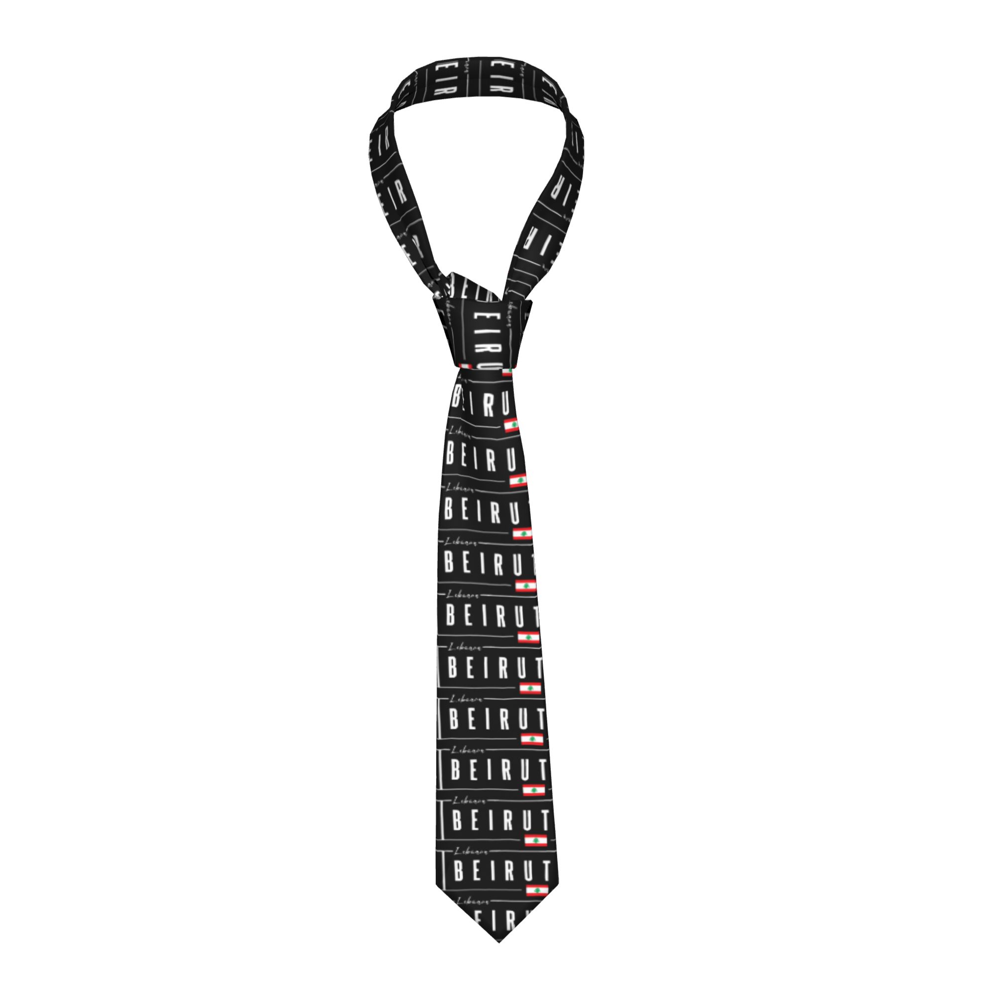 Women Accessories Lebanon - เนคไทลายธงชาติเบรุต เลบานอน สำหรับคอสเพลย์ ปาร์ตี้ ผู้ชาย ผู้หญิง