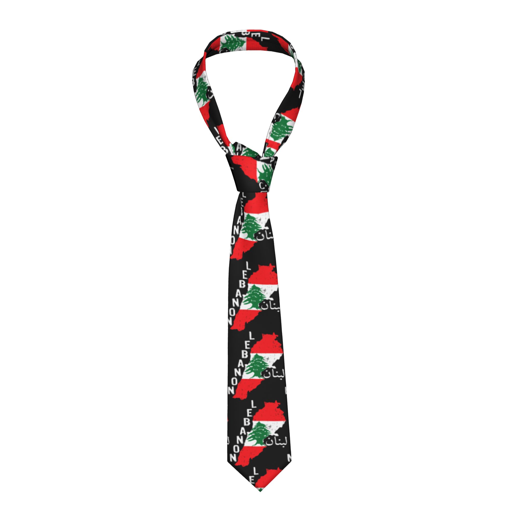 Women Accessories Lebanon - แผนที่ธงชาติเลบานอน ต้นซีดาร์เบรุต เนคไทเลบานอนสำหรับผู้ชายและผู้หญิง สวมใส่ได้ทุกวัน คุณภาพสูง เนคไทสำหรับติดปกเสื้อ