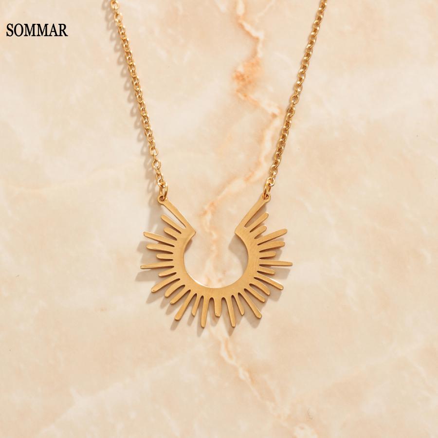 Women Accessories Shop Online - Sommar ช้อปปิ้งออนไลน์สร้อยคอผู้หญิงชุบทองอินเดียและจี้รังสีดวงอาทิตย์ Choker เครื่องประดับเครื่องประดับงานแต่งงาน