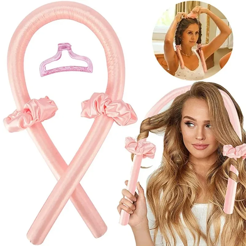 Women Accessories Combo - ผู้หญิง Heatless Curling Rod Heatless ผมหยิกแถบคาดศีรษะทําให้ผมนุ่มเงาผม