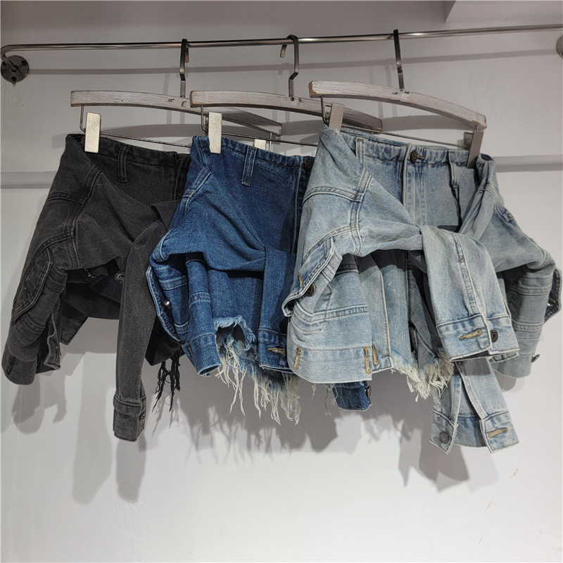 Women'S Jeans Accessories - กางเกงยีนส์ขาสั้นผู้หญิง วินเทจ ทรงเอ สลิมฟิต เอวต่ำ ทรงตรง