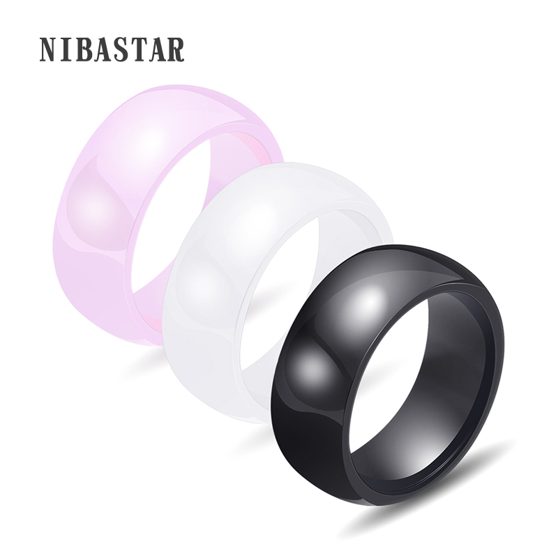 Women Accessories Shop Online - ขายร้อน 3 สี 8 มม.แหวนเซรามิคสำหรับสุภาพสตรีหมั้นงานแต่งงานแหวนเครื่องประดับช้อปปิ้งออนไลน์