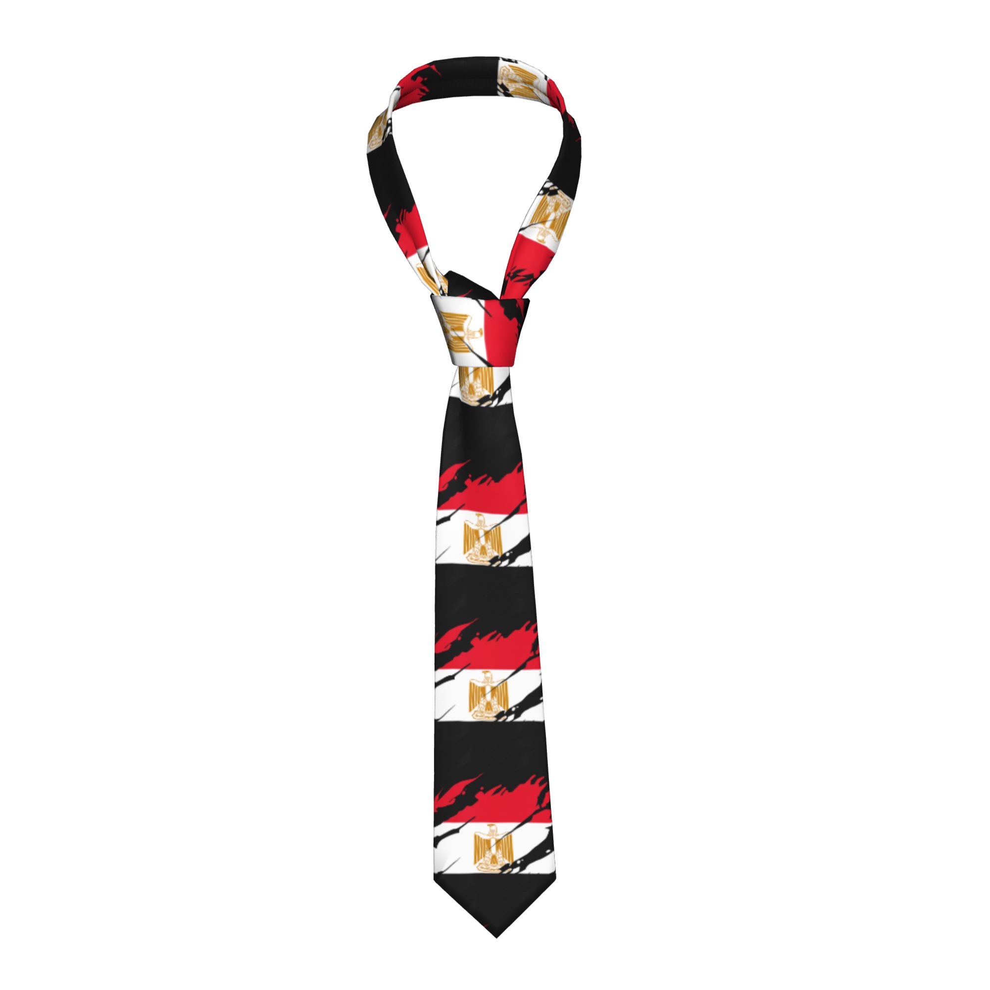 Women Accessories In Egypt - เนคไทลายธงชาติอียิปต์ ผ้าไหม สำหรับผู้ชายและผู้หญิง เนคไทผ้าไหมแบบกว้าง สำหรับผู้ชาย เครื่องประดับเสื้อเชิ้ต