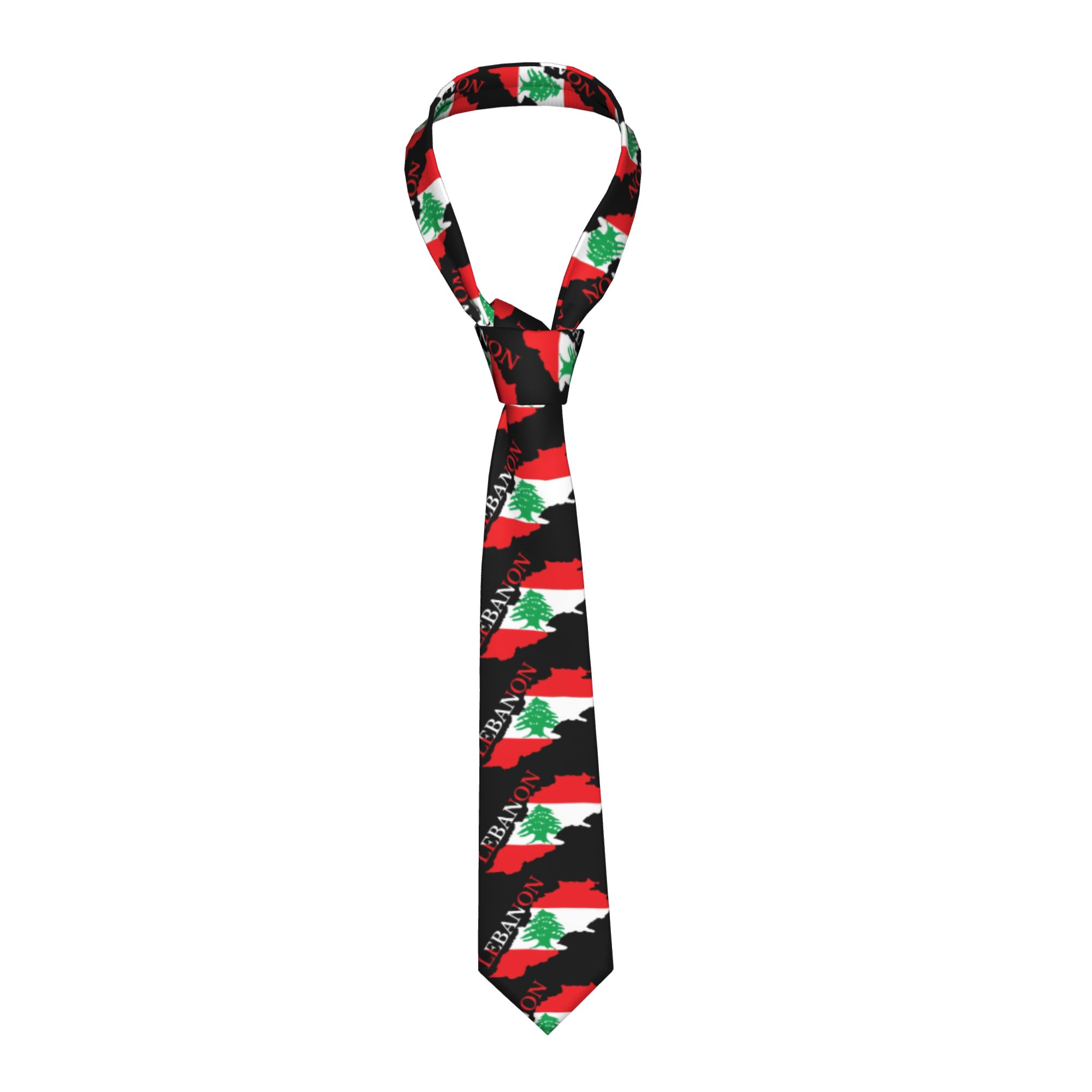 Women Accessories Lebanon - เนคไทลายธงชาติเลบานอน สำหรับงานคอสเพลย์ งานปาร์ตี้ เนคไทผู้ชาย ผู้หญิง เนคไทสวยหรู