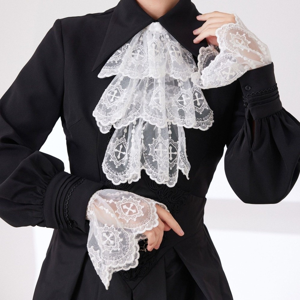 Women'S Victorian Accessories - ปลอกคอผ้าลูกไม้สไตล์วิคตอเรียนสีขาว ปลอกคอปลอมแบบระบาย ถอดออกได้ อุปกรณ์เสริมคอสเพลย์ ปลอกคอตกแต่ง