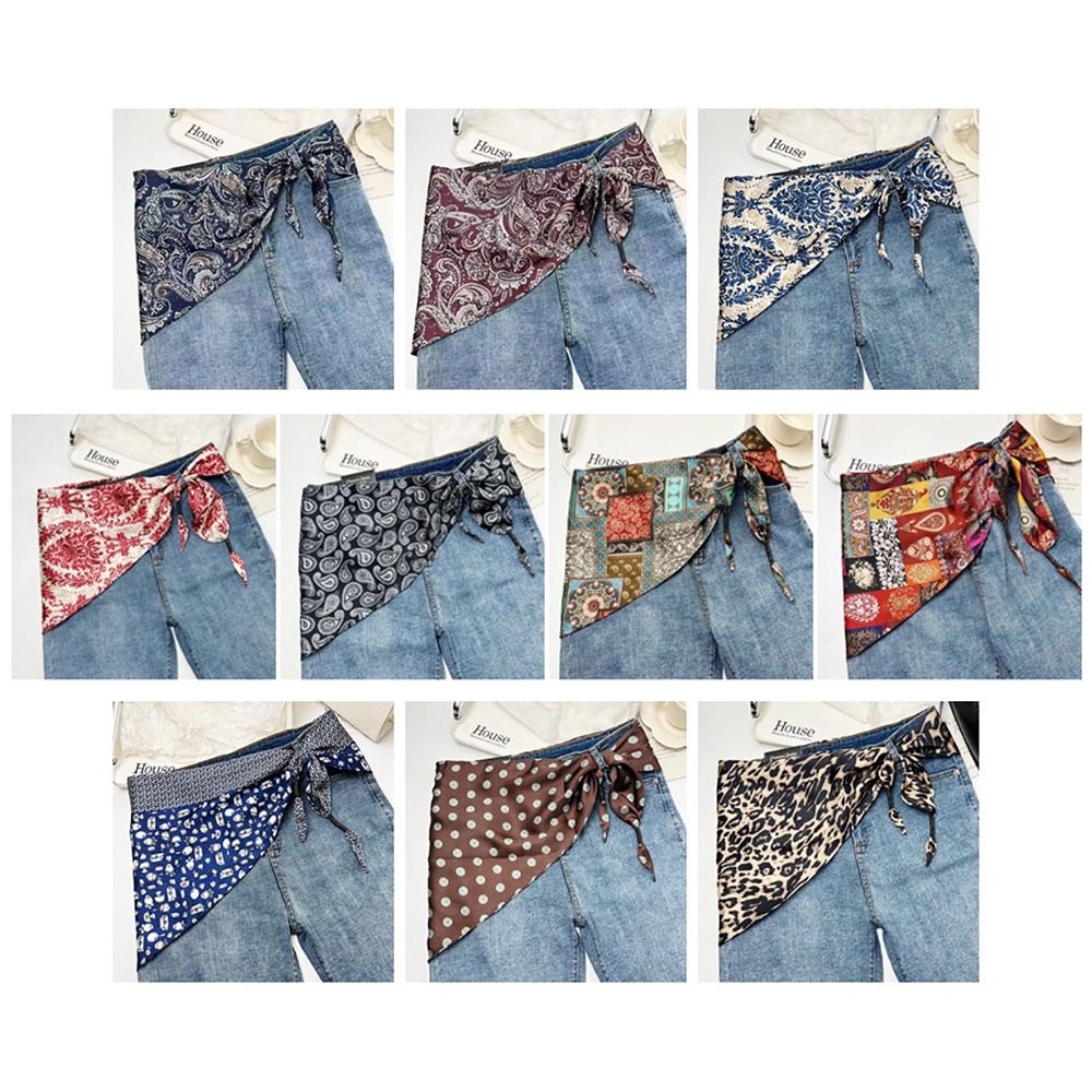 ผ้าพันคอไหมเทียมลายดอกแคชเมียร - Women'S Jeans Accessories บทวิจารณ์และราคา