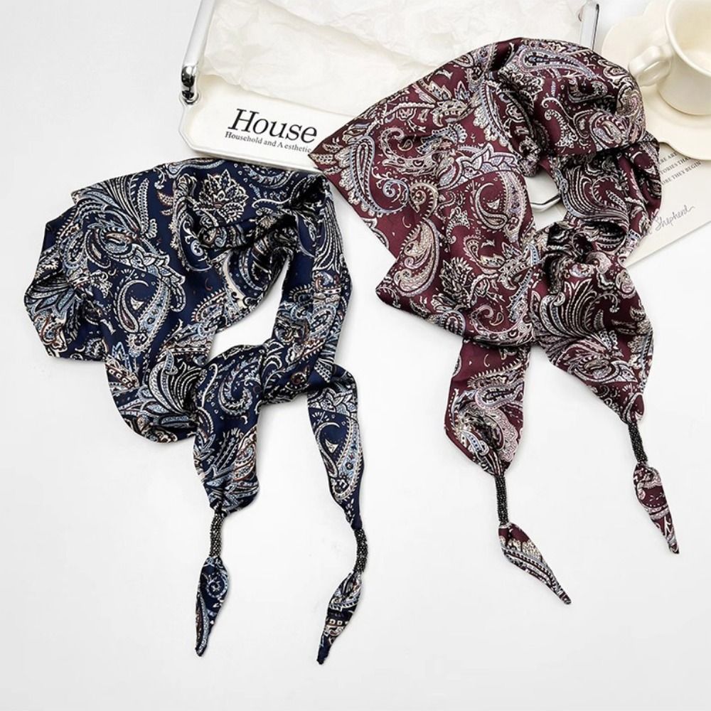 ผ้าพันคอไหมเทียมลายดอกแคชเมียร - Women'S Jeans Accessories บทวิจารณ์และราคา