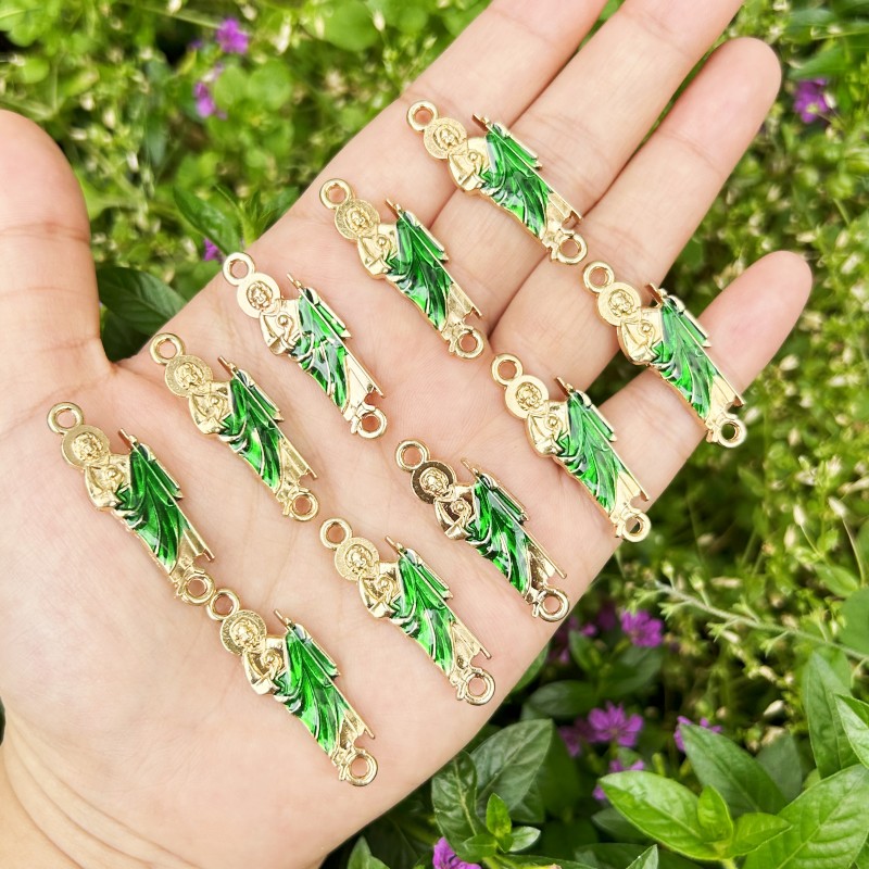 10PCS สีเขียว Saint Jude สร้อย - Women Juda Accessories บทวิจารณ์และราคา