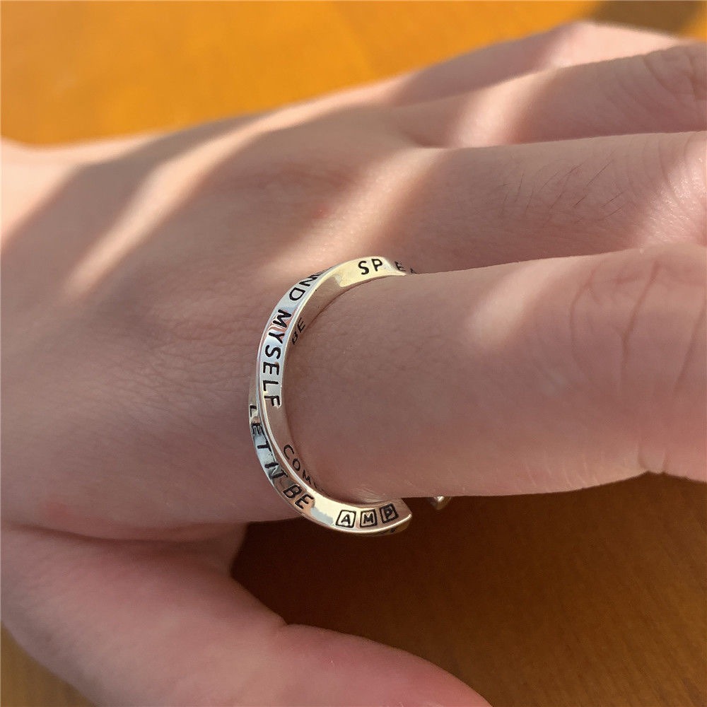 แหวนเปิดลายกราฟฟิตี้สไตล์วินเท - Women Accessories In English บทวิจารณ์และราคา