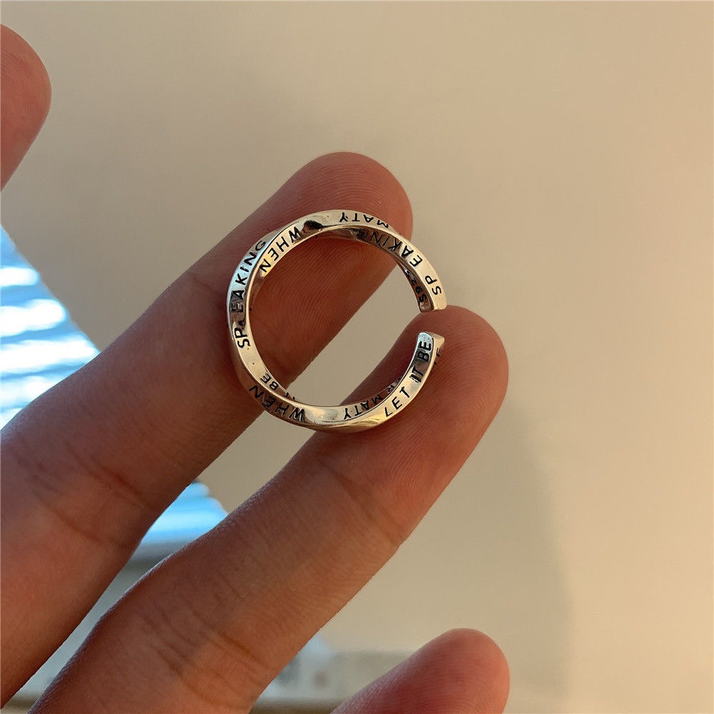 แหวนเปิดลายกราฟฟิตี้สไตล์วินเท - Women Accessories In English บทวิจารณ์และราคา