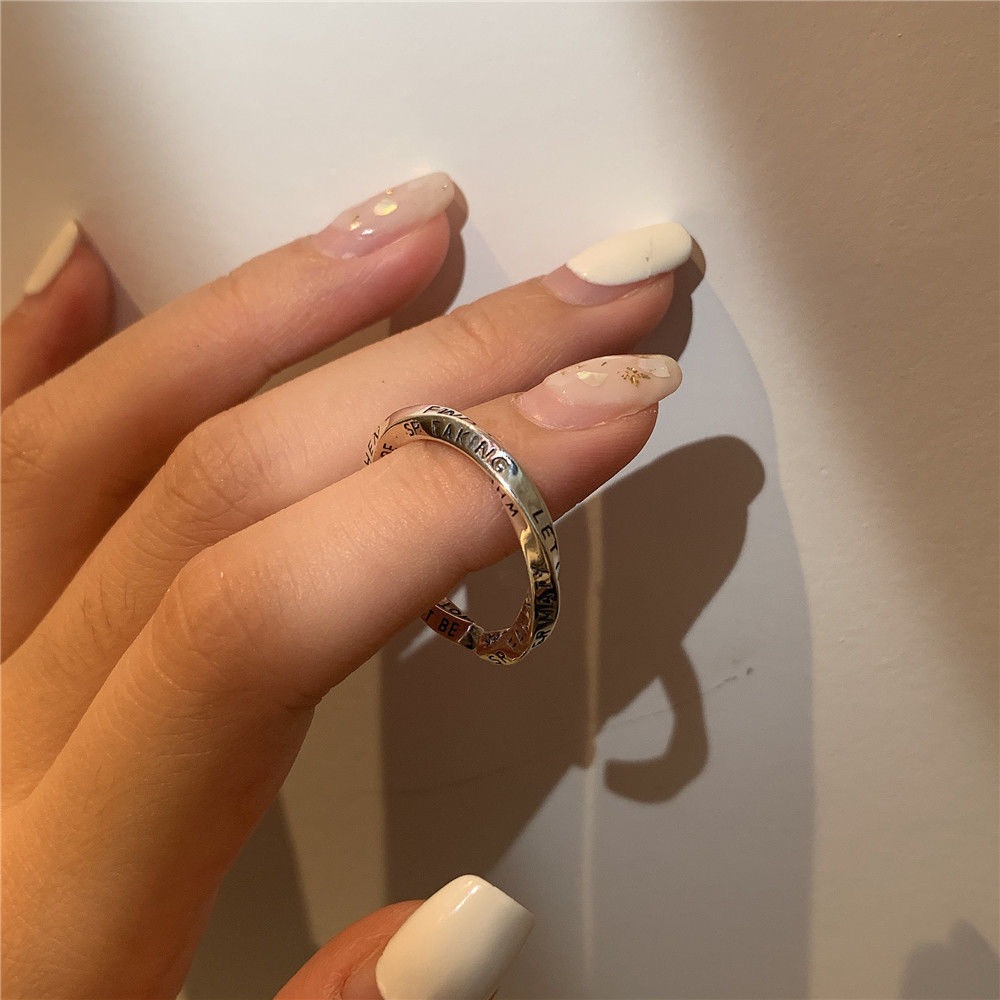 แหวนเปิดลายกราฟฟิตี้สไตล์วินเท - Women Accessories In English บทวิจารณ์และราคา