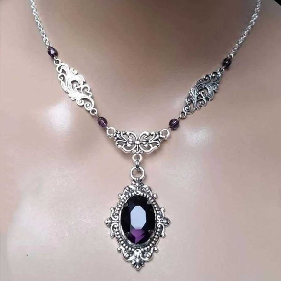 สร้อยคอหยดน้ำมหัศจรรย์สีม่วง,  - Women'S Victorian Accessories บทวิจารณ์และราคา