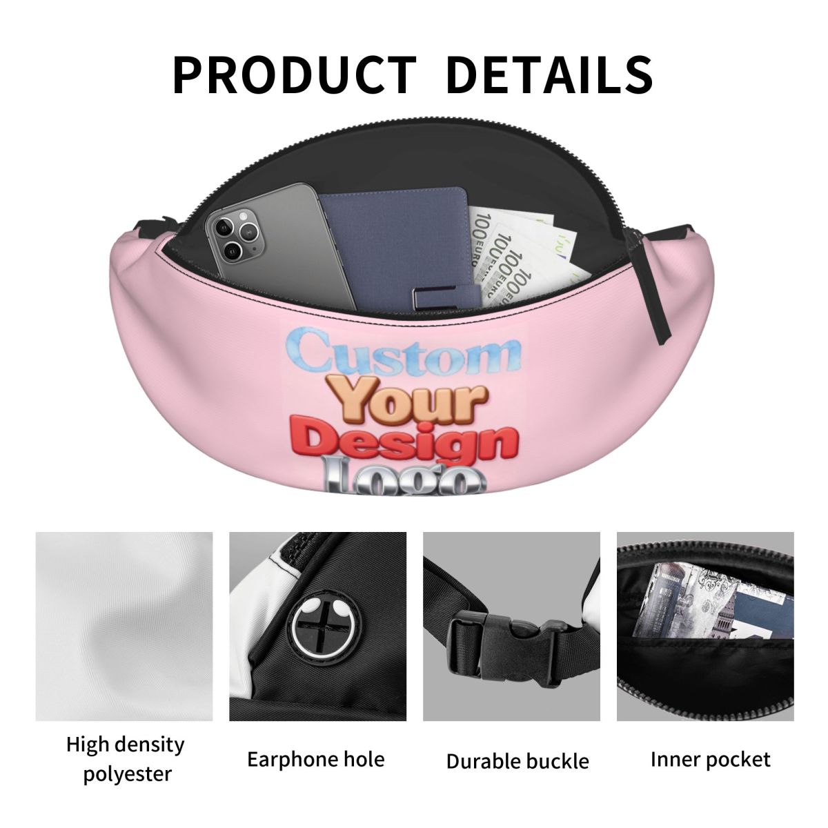 กระเป๋าคาดเอวแบบมีโลโก้ตามสั่ง - Women Accessories Logo Design บทวิจารณ์และราคา