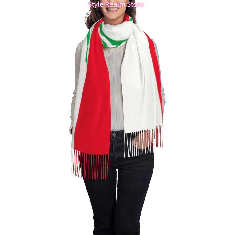 ธงชาติเลบานอนพิมพ์ผ้าพันคอโพลี - Women Accessories Lebanon บทวิจารณ์และราคา
