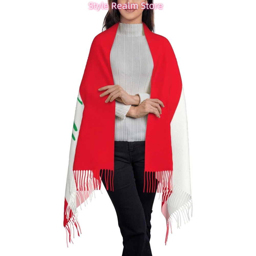 ธงชาติเลบานอนพิมพ์ผ้าพันคอโพลี - Women Accessories Lebanon บทวิจารณ์และราคา