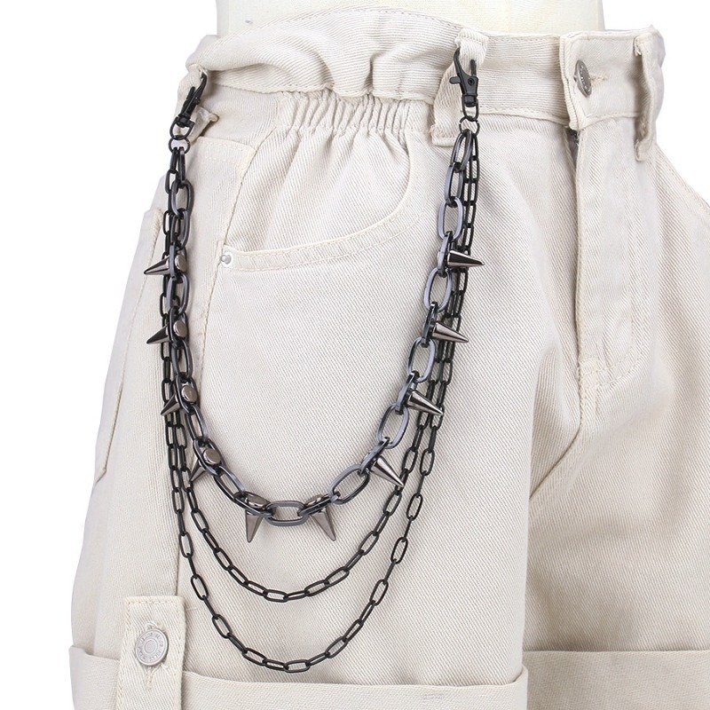 โซ่คาดเอวสไตล์ฮิปฮอป พังก์ร็อก - Women'S Jeans Accessories บทวิจารณ์และราคา