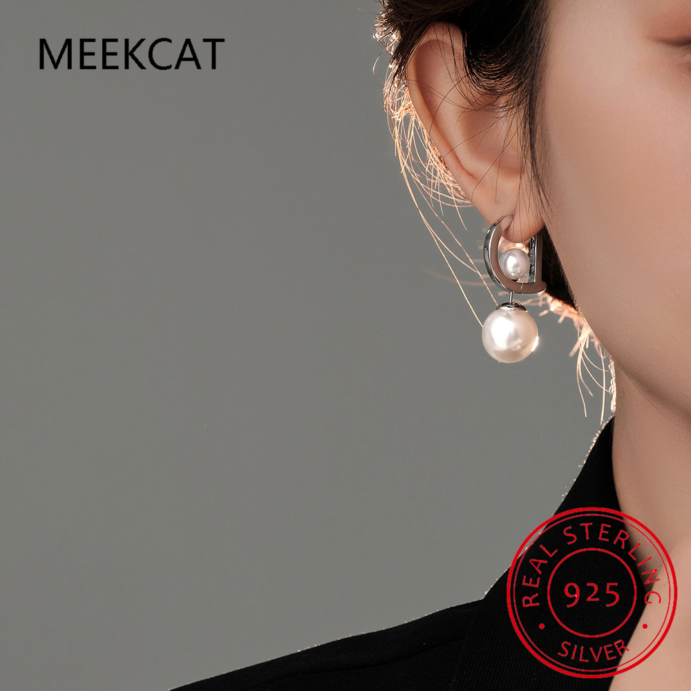 ต่างหูห่วงรูปตัว D ประดับมุก เ - Women Accessories In English บทวิจารณ์และราคา
