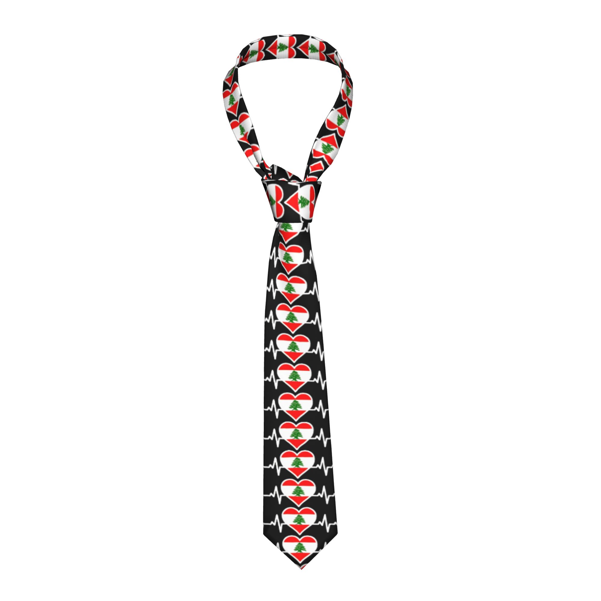 เนคไทลายธงชาติเลบานอน ลายหัวใจ - Women Accessories Lebanon บทวิจารณ์และราคา