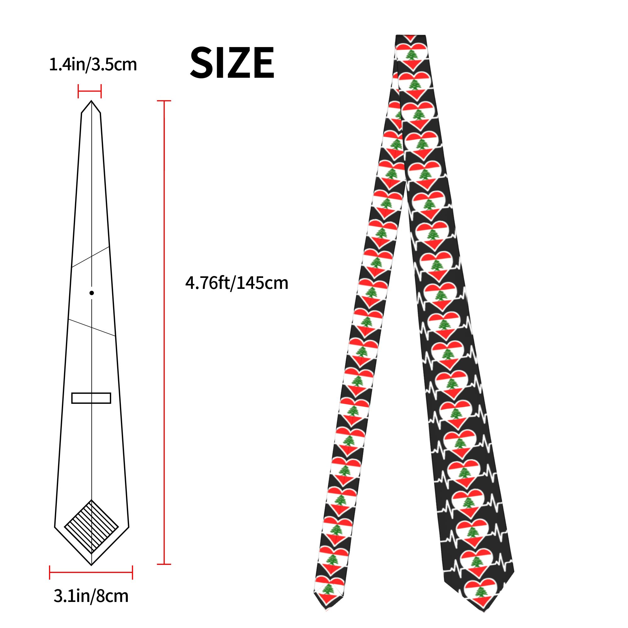 เนคไทลายธงชาติเลบานอน ลายหัวใจ - Women Accessories Lebanon บทวิจารณ์และราคา