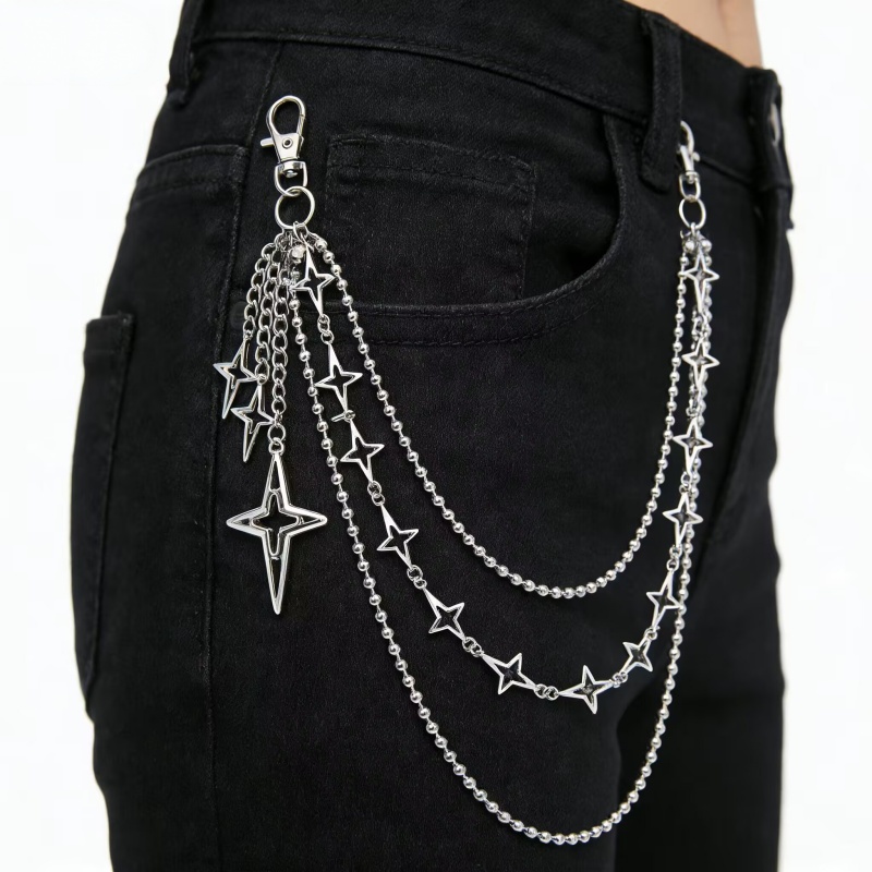 สร้อยคาดเอวแบบหลายชั้นลายดาวสไ - Women'S Jeans Accessories บทวิจารณ์และราคา