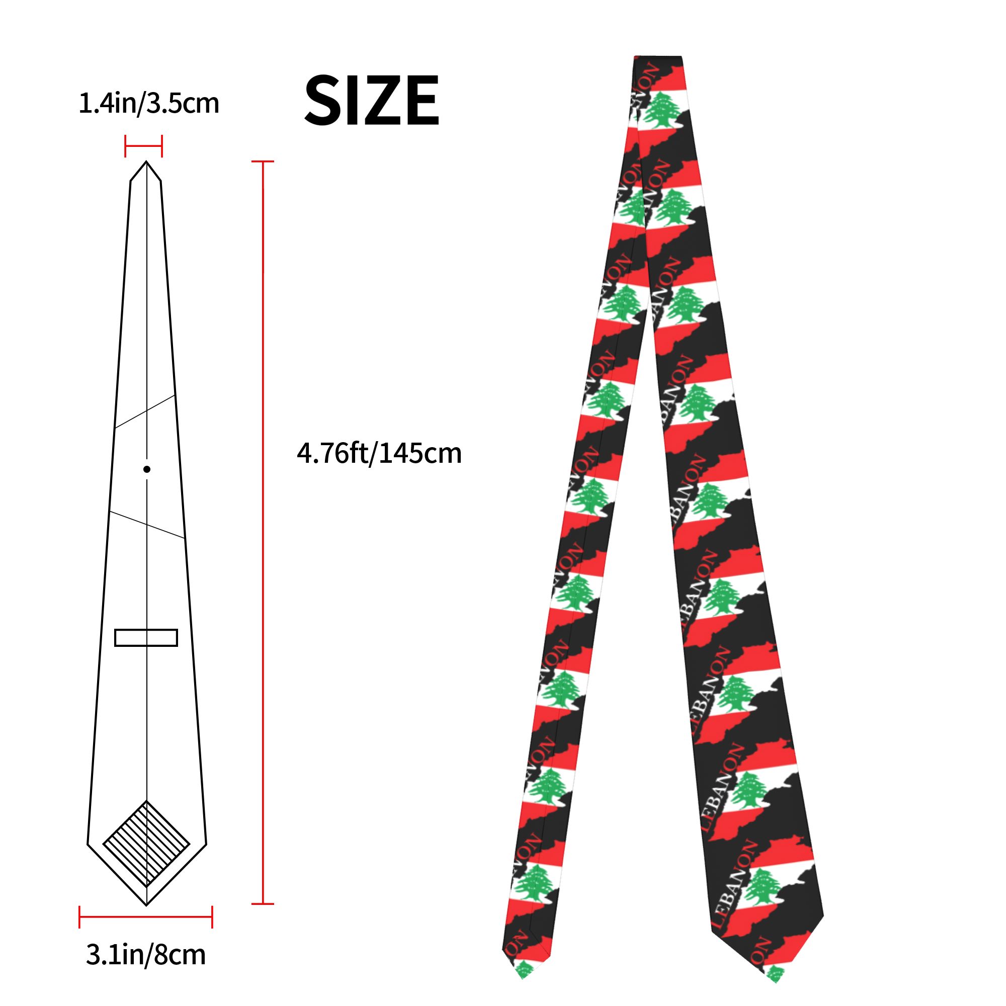 เนคไทลายธงชาติเลบานอน สำหรับงา - Women Accessories Lebanon บทวิจารณ์และราคา